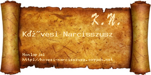 Kövesi Narcisszusz névjegykártya